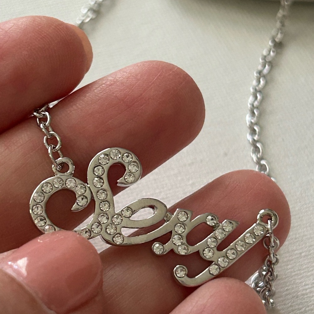 Silver SEXY Crystal Necklace choker.